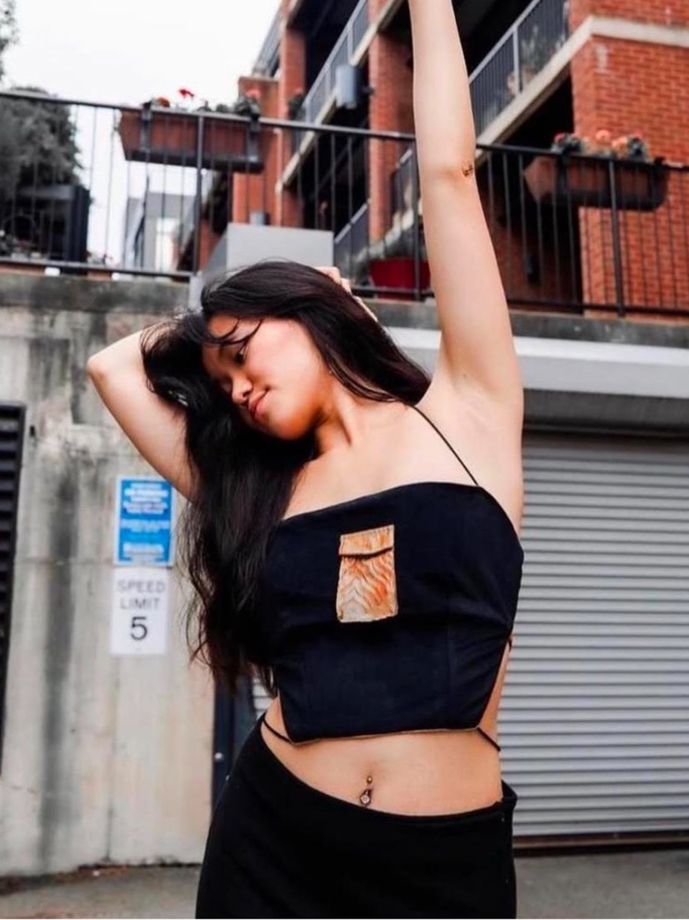 DAWANG FU DAI reversible apron halter top. Perfect summer statement piece.